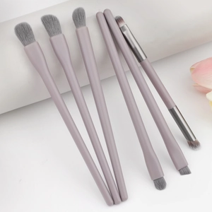 Pinceaux De Maquillage Professionnels Pour Les Yeux Fibre Synthétique Pour Estomper L'ombre À Paupières Eyeliner Manche Violet Morandi