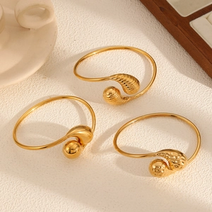 Geometric Stainless Steel Open Cuff Bracelet Water Drop Teardrop Design Minimalist High End Fashion Jewelry For Women