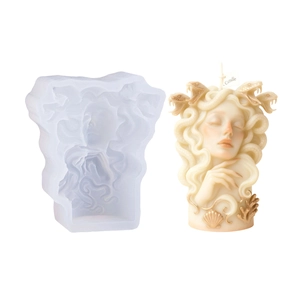 3D Medusa relief silicone mold for DIY aroma stones and handmade scented candles