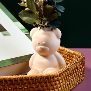 Molde de silicona de oso sentado para jarrón de flores DIY y adorno minimalista