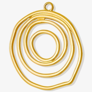 Irregular multi-layer 304 stainless steel circle pendant with elegant gold finish for jewelry