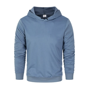 Men's Hoodie Long Sleeve Solid Color Pullover Casual Harajuku Streetwear Loose Fit Drawstring Polyester Blend Thin Top