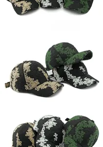 Close-up of vintage ethnic jacquard embroidery patterns on hard top baseball caps