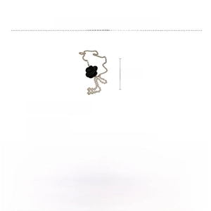 Detailansicht der 115 cm Perlen-Taillenkette mit eleganten schwarzen Stoffblüten