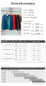 Size chart and fabric specification table for women casual hoodie and zip-up jacket
