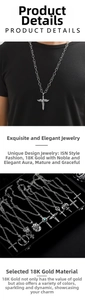 Detailed view of silver 18K gold cross and wing pendants on vintage Cuban chains
