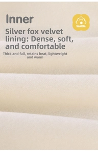 Close-up of thick silver fox fleece lining providing soft and warm comfort for kids