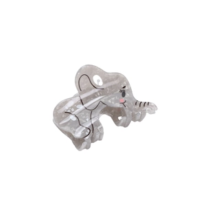 Cute marble gray elephant hair claw clip for women made of premium acetate material