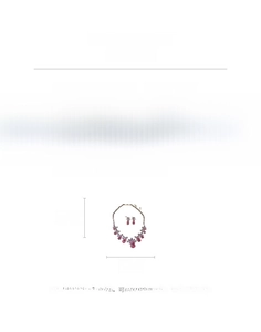 Tableau des tailles pour parure en zircon avec détails des poids et dimensions
