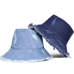 Chapeau Bob En Jean Vintage Bords Effilochés Coton Chapeau Pêcheur Protection Solaire Décontracté Pour Femmes