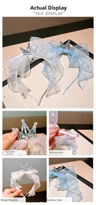 Detail view of crown headbands with bubble gauze bows and protective silicone tips