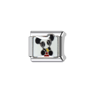 Edelstahl Armband-Modul mit süßem Panda-Motiv für italienische Charms-Armbänder