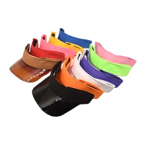Unisex Outdoor Sports Sun Visor Hat UV Protection Transparent PVC Brim Polyester Adjustable Cap For Beach Tennis Running
