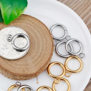 Chiusure Ad Anello A Molla In Acciaio Inossidabile Connettori Per Gioielli Placcati Con Piccolo Occhiello Per Creazione Collane Bracciali DIY