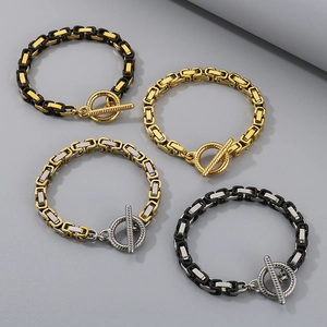 Bracelets byzantins pour hommes en quatre coloris avec fermoir à bascule tendance OT