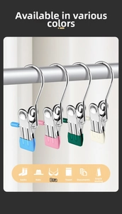 Detail of stainless steel hooks with non-slip silicone pads in multiple pastel colors