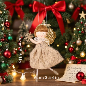 Detailed view of the Christmas angel doll pendant with 14cm by 9cm size dimensions