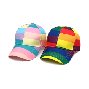 Casquettes de baseball rayées arc-en-ciel pour hommes et femmes aux couleurs pastel et vives