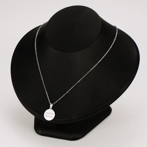 Silver stainless steel pendant necklace engraved with Sweat Now Shine Later message