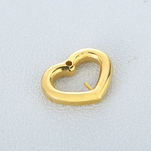 Gold hollow heart stainless steel DIY pendant connector for jewelry making crafts