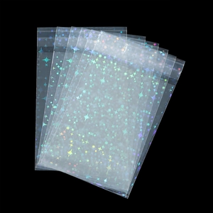 Holographic star pattern laser self-sealing bags with high transparency and shine