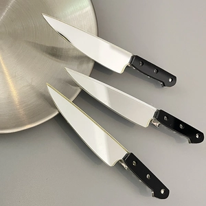 Quirky creative kitchen knife shaped hair clips for women with metallic silver finish