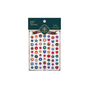 3D embossed button nail art stickers in colorful shapes with retail packaging