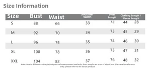 Size information chart for Neo-Chinese style sequin top and slim split skirt set