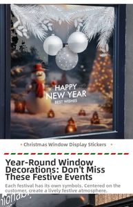 Details zu weißen Weihnachts-Schneeflocken-Kugeln und Neujahrs-Fensteraufklebern