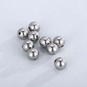 Perles rondes en acier inoxydable poli de 10 à 14 mm pour la création de bijoux