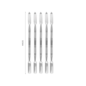 Set di 5 spatole per trucco in acciaio inossidabile da 11,5 cm con manico zigrinato
