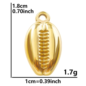 Pendentif feuille coquillage doré en acier 18k de 1,8 cm de taille et 1,7 g de poids