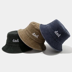 Chapeau Bob En Coton Lavé Vintage Dad Broderie Bord Large Protection Solaire Streetwear Décontracté Pour Hommes Femmes