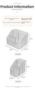 Detailed dimension chart for tiered PET storage boxes with 3 and 4 compartment sizes