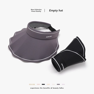Women Sun Visor Hat Ice Satin UV Protection Foldable Wide Wavy Brim Empty Top Outdoor Travel Cycling Breathable