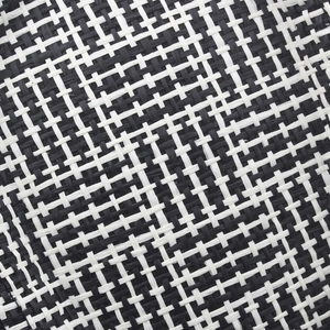 Close-up of breathable black and white cross-weave pattern on a summer fedora hat
