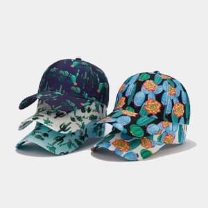 Cactus Print Baseball Cap Cotton Polyester Breathable Sun Protection Summer Outdoor Casual Fashion Sun Hat For Men Women