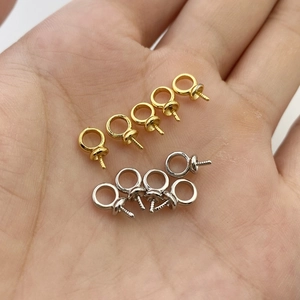 18K gold plated threaded screw eye pins for DIY jewelry making, gold and silver mix