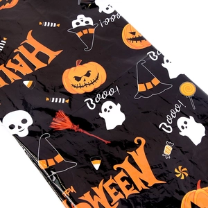 Halloween PE disposable tablecloth with pumpkin ghost and witch hat prints for party decor