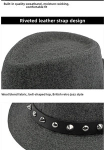 Close-up of wool fedora texture and inner moisture-wicking sweatband detail