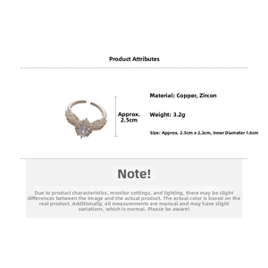 Detailed specs of the silver winged ring featuring a purple oval zircon stone