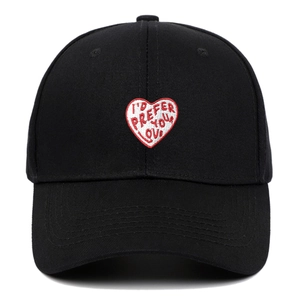 Baseball Cap Cotton Twill Heart Embroidery Letter Print Retro American Style Adjustable Sunshade Hat For Men Women