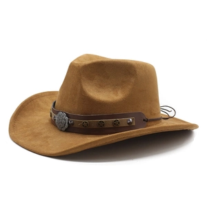 Chapeau fedora kaki style ethnique avec rivets étoiles et boucle métallique florale