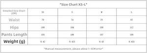Detailed size chart for halter top and wide leg pants set including XS to L measurements