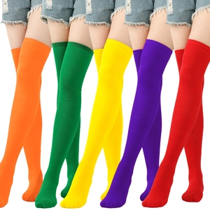 Over The Knee Thigh High Socks Polyester Cotton Knit Elastic Breathable For Christmas Halloween Cosplay Party Accessories