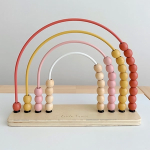 Boulier éducatif en bois à 4 arches pour l'apprentissage du calcul et des mathématiques
