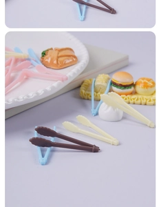 Mini plastic tweezers for dollhouse accessories and DIY miniature food craft projects
