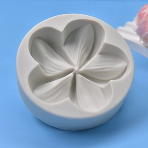 Round silicone mold for DIY five-petal flower fondant or clay crafts with pink model