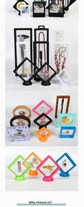 Multiple shapes and colors of PE film jewelry boxes for dustproof floating storage