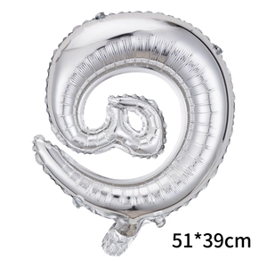 Palloncino in foglio d'argento da 16 pollici a forma di @ per feste, 51x39 cm
